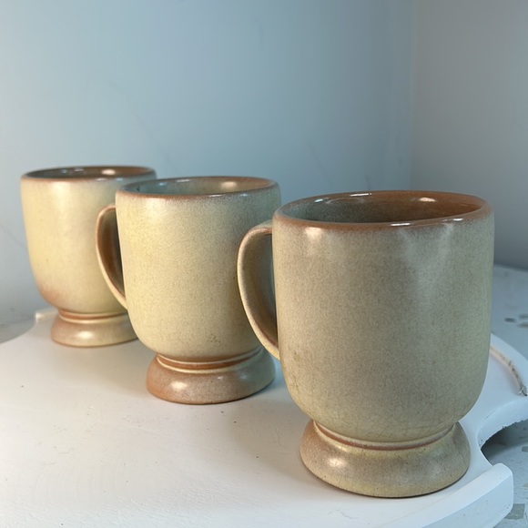 Frankoma Pottery Footed Cream Mug C2 Set of Three - Picture 3 of 11